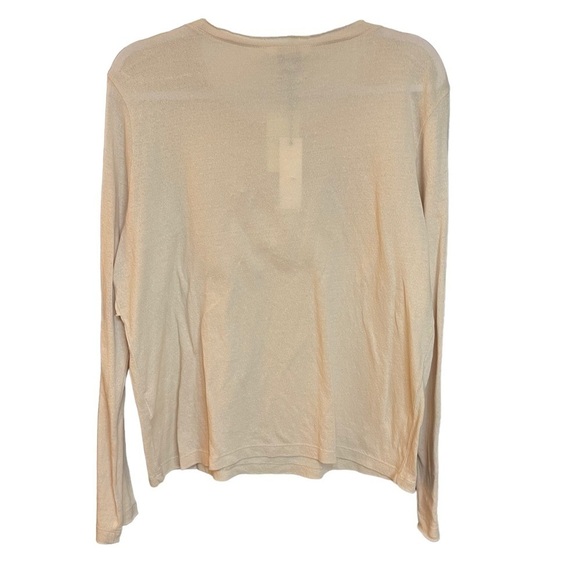 NWT Lucky Brand Sweater Asymmetrical Pink Ruffle Lightweight Size Large - Picture 2 of 6